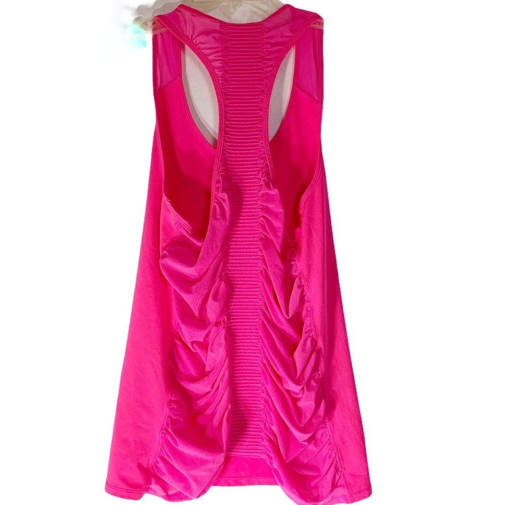 Athleta Hot Pink Racerback Tank With Rouching - Picture 2 of 4